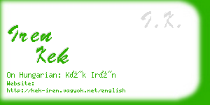 iren kek business card